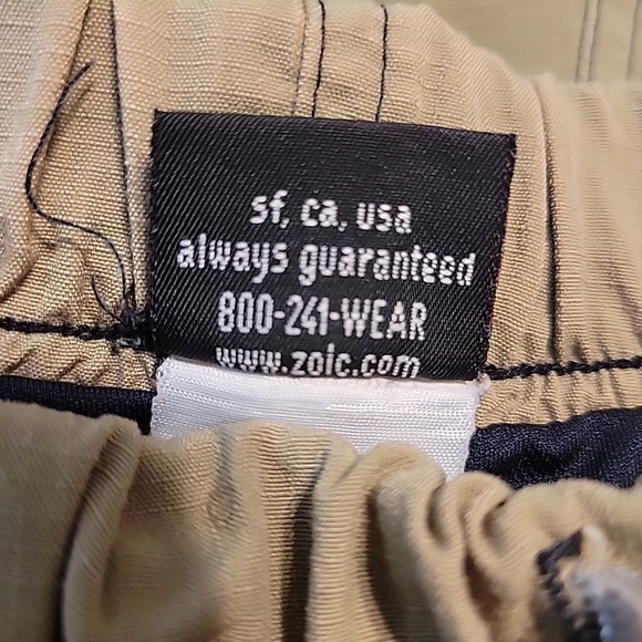 Zoic Short Mens XL Khaki Cargo Ripstop Mountain Bike Cycing Adjustable Waist - Picture 6 of 13